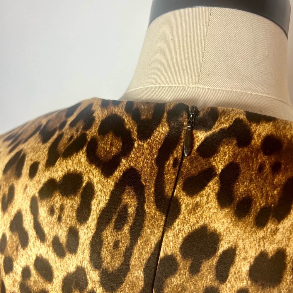 MICHAEL KORS Made In Italy Rayon Leopard Print Short Sleeve Blouse Top Size 10 - Picture 7 of 11